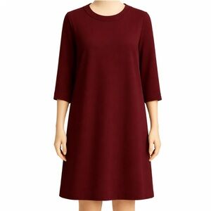 Chic Maroon Wool Shift Dress